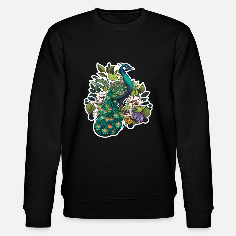 Beautiful peacock - Stanley/Stella CHANGER Unisex Organic Sweatshirt - black