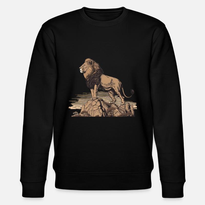 Mächtiger Löwe - Stanley/Stella Unisex Bio-Sweatshirt CHANGER  - Schwarz