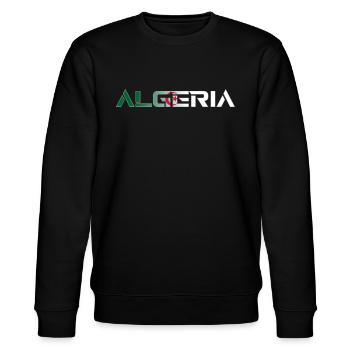 Lettrage Pays - ALGERIA - Flagge Algerien - Stanley/Stella Unisex Bio-Sweatshirt CHANGER  - Schwarz - Vorne - Nik (191cm) & Marisol (170cm)