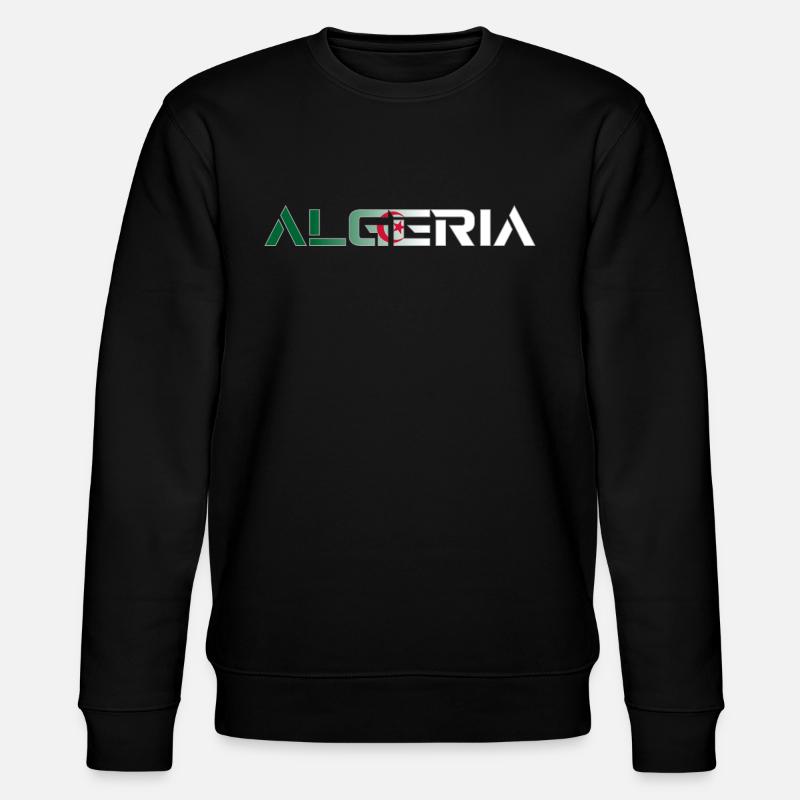 Lettrage Pays - ALGERIA - Drapeau Algérie - Sweat bio CHANGER Stanley/Stella Unisexe - noir