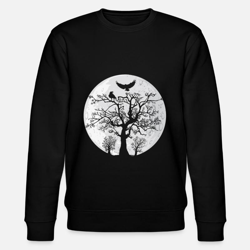 Weltesche Baum mit zwei Raben - Stanley/Stella Unisex Bio-Sweatshirt CHANGER - Schwarz