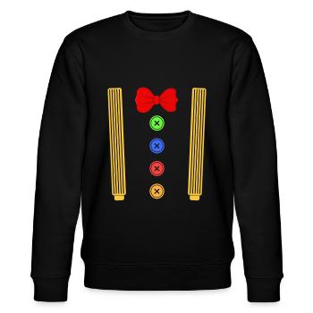 Clown Hosenträger Verkleidung - Stanley/Stella Unisex Bio-Sweatshirt CHANGER  - Schwarz - Vorne - Nik (191cm) & Marisol (170cm)