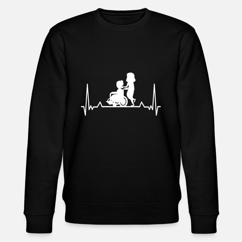 Herschlag Altenpfleger EKG - Stanley/Stella Unisex Bio-Sweatshirt CHANGER  - Schwarz