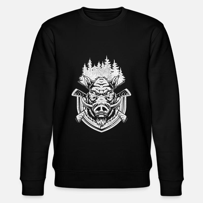 Wild boar head - Stanley/Stella CHANGER Unisex Organic Sweatshirt - black