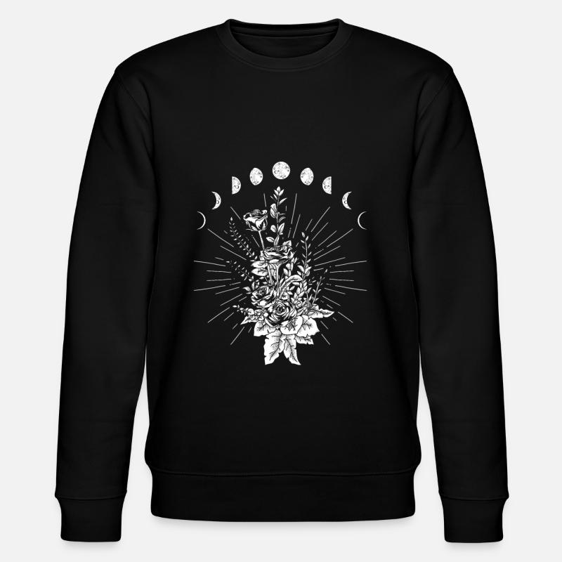 Okkulte Mondphasen moon rose - Stanley/Stella Unisex Bio-Sweatshirt CHANGER  - Schwarz