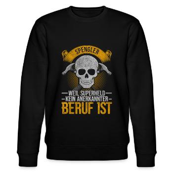 Spengler Installateur Klempner Beruf - Stanley/Stella Unisex Bio-Sweatshirt CHANGER  - Schwarz - Vorne - Nik (191cm) & Marisol (170cm)