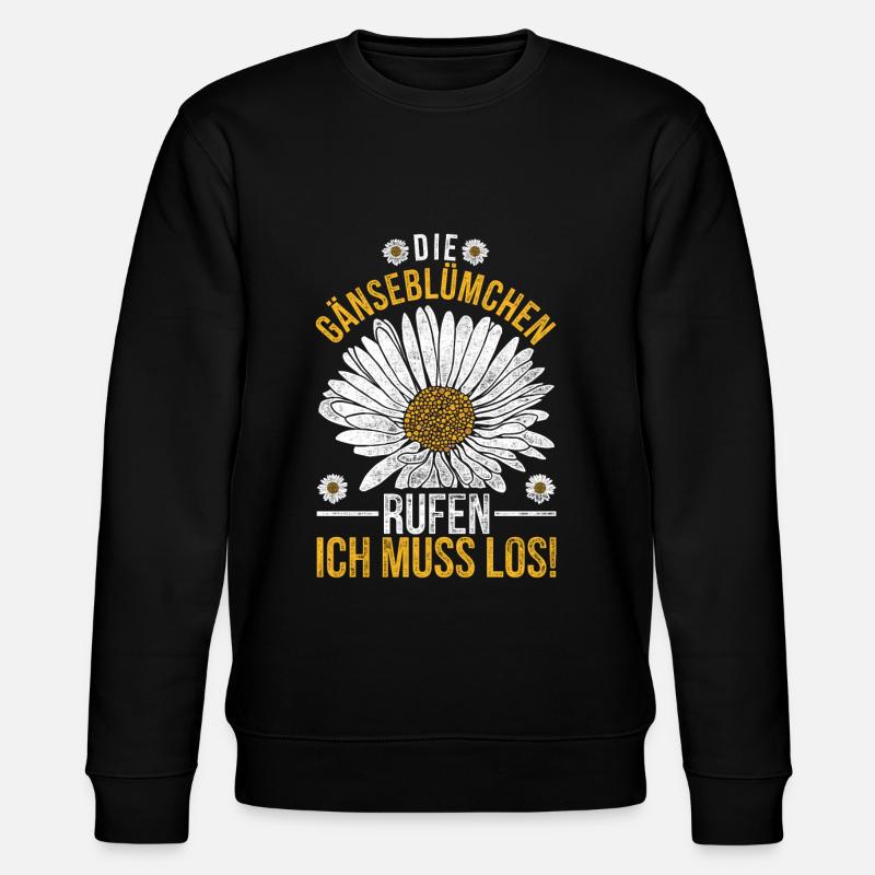 Gänseblümchen rufen Maßliebchen Blume - Stanley/Stella Unisex Bio-Sweatshirt CHANGER  - Schwarz