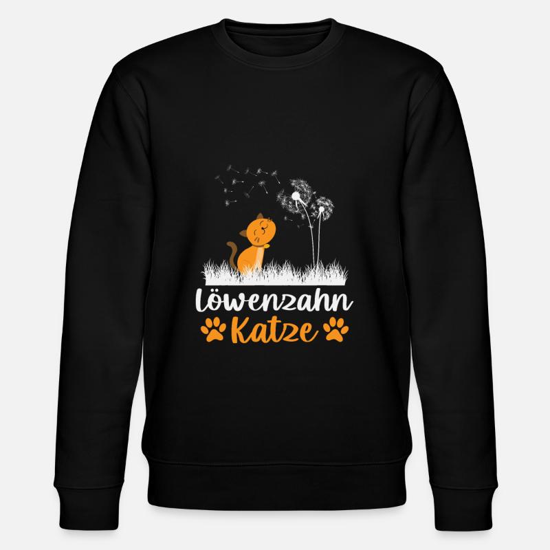 Löwenzahn Katze Pusteblume - Stanley/Stella Unisex Bio-Sweatshirt CHANGER  - Schwarz