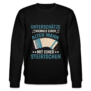 Akkordeon nicht unterschätzen Ziehharmonika Harmon - Stanley/Stella Unisex Bio-Sweatshirt CHANGER  - Schwarz - Vorne - Nik (191cm) & Marisol (170cm)