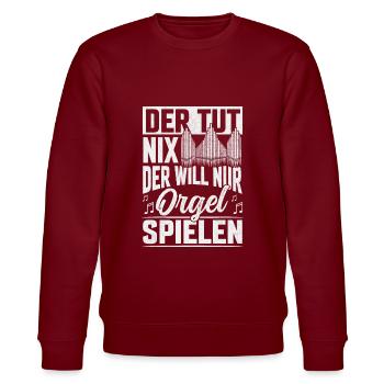 Orgel der tut nix Orgelspieler Pfeifenorgel Organi - Stanley/Stella Unisex Bio-Sweatshirt CHANGER  - Burgunderrot - Vorne - Nik (191cm) & Marisol (170cm)