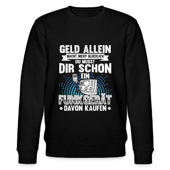 Amateurfunk Leidenschaft Funkgerät Amateurfunker - Stanley/Stella Unisex Bio-Sweatshirt CHANGER  - Schwarz - Vorne - Nik (191cm) & Marisol (170cm)