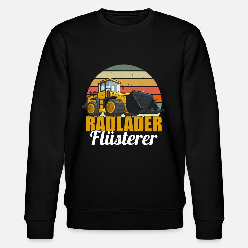 Radlader Flüsterer Retro Radladerfahrer - Stanley/Stella Unisex Bio-Sweatshirt CHANGER  - Schwarz