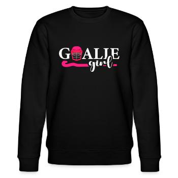 Feldhockey Hockey-torwart Hockey Goalie-Girl - Stanley/Stella Unisex Bio-Sweatshirt CHANGER  - Schwarz - Vorne - Nik (191cm) & Marisol (170cm)