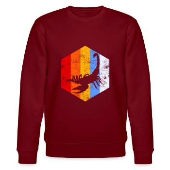 Skorpion Sternzeichen - Stanley/Stella Unisex Bio-Sweatshirt CHANGER  - Burgunderrot - Vorne - Nik (191cm) & Marisol (170cm)