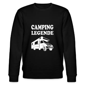 Lustiges Camping Motiv Design mit Spruch - Stanley/Stella Unisex Bio-Sweatshirt CHANGER  - Schwarz - Vorne - Nik (191cm) & Marisol (170cm)