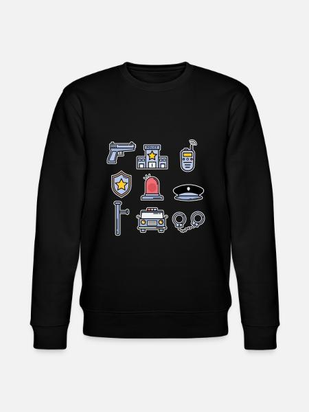 Police Collection Kids Policeman Cop Gift - Stanley/Stella CHANGER Unisex Organic Sweatshirt - black
