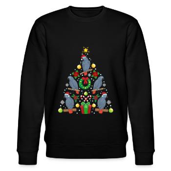Cadeau de Noël arbre de Noël perroquet gris africain - Sweat bio CHANGER Stanley/Stella Unisexe - noir - Devant - Nik (191cm) & Marisol (170cm)