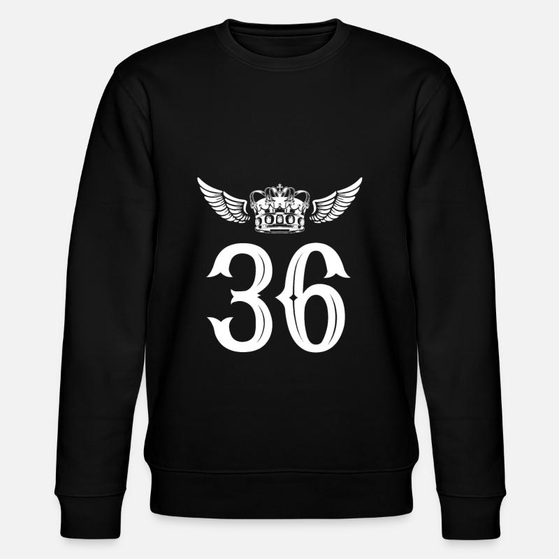 36 Number crown - Stanley/Stella CHANGER Unisex Organic Sweatshirt - black