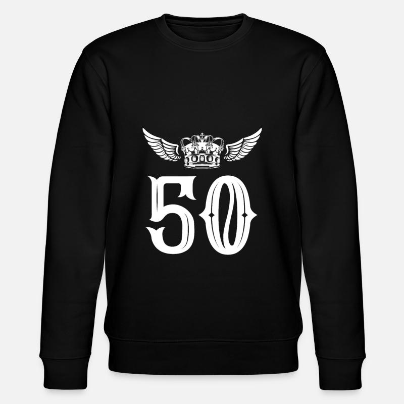 50 Zahl Krone - Stanley/Stella Unisex Bio-Sweatshirt CHANGER  - Schwarz