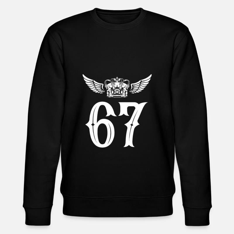 67 Zahl Krone - Stanley/Stella Unisex Bio-Sweatshirt CHANGER  - Schwarz