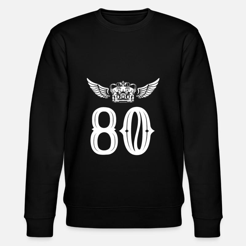 80 Zahl Krone - Stanley/Stella Unisex Bio-Sweatshirt CHANGER  - Schwarz