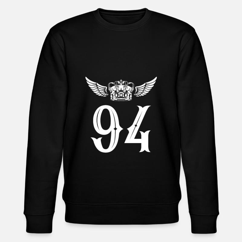 94 Zahl Krone - Stanley/Stella Unisex Bio-Sweatshirt CHANGER  - Schwarz