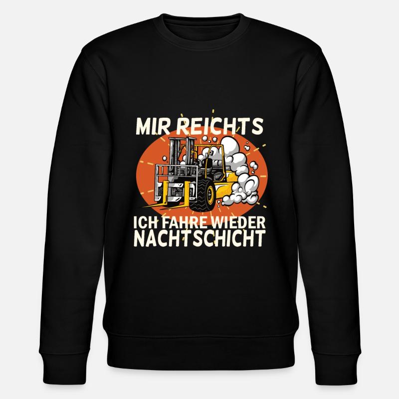 Staplerfahrer Nachtschicht Stapler Geschenk - Stanley/Stella Unisex Bio-Sweatshirt CHANGER - Schwarz