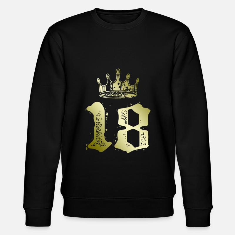 18 Zahl Krone - Stanley/Stella Unisex Bio-Sweatshirt CHANGER  - Schwarz