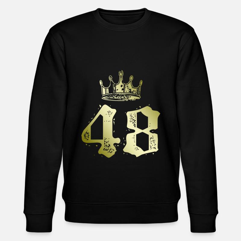 48 Zahl Krone - Stanley/Stella Unisex Bio-Sweatshirt CHANGER  - Schwarz