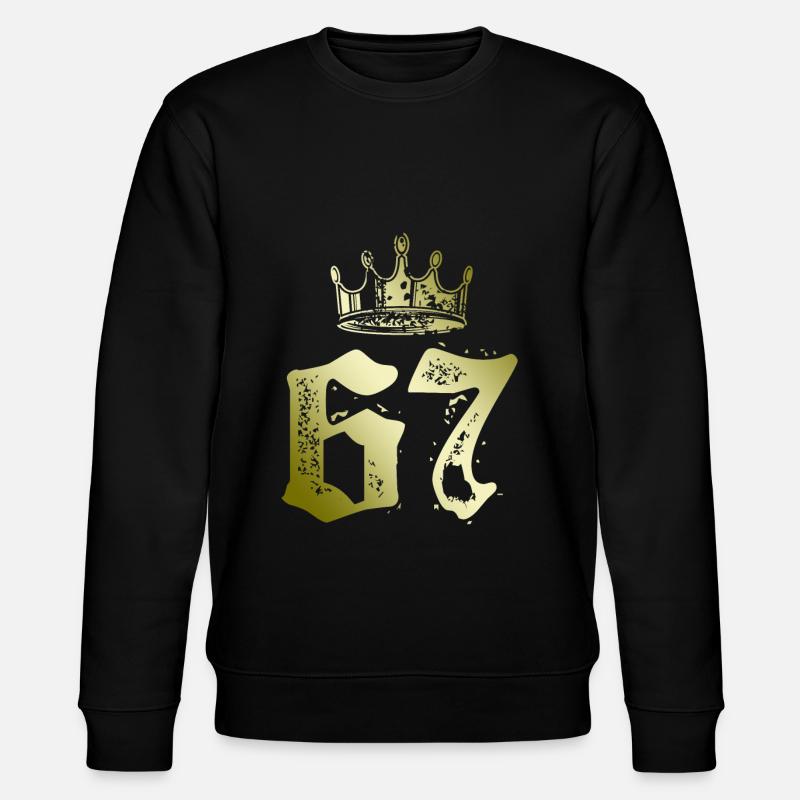67 Zahl Krone - Stanley/Stella Unisex Bio-Sweatshirt CHANGER  - Schwarz