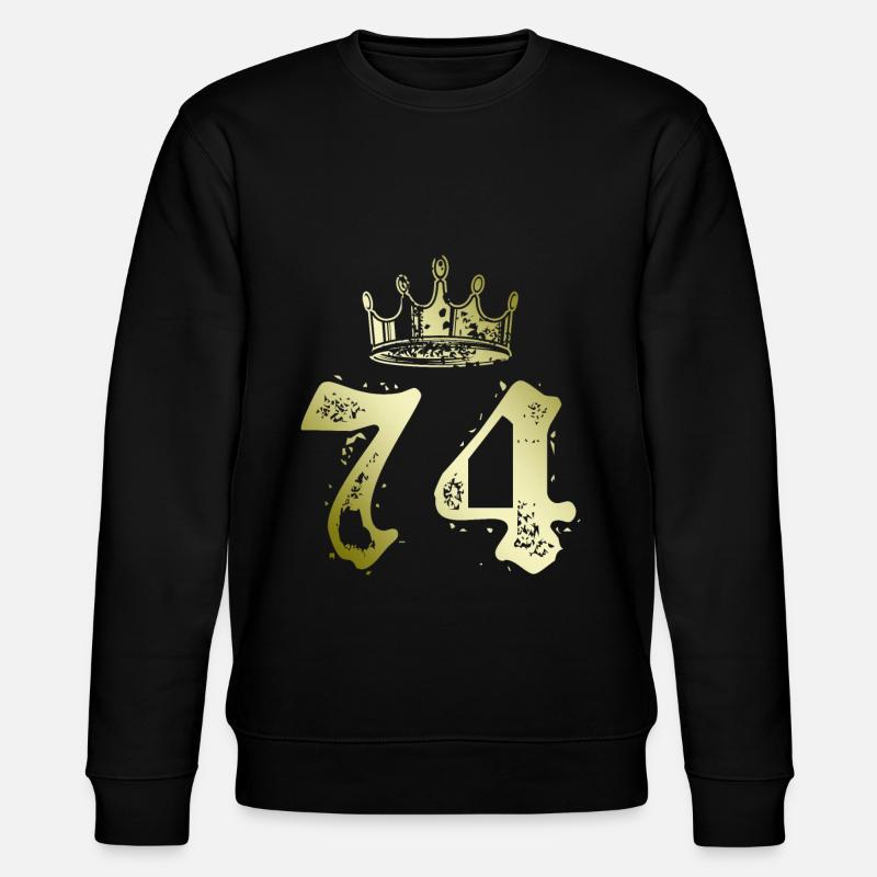74 Number crown - Stanley/Stella CHANGER Unisex Organic Sweatshirt - black
