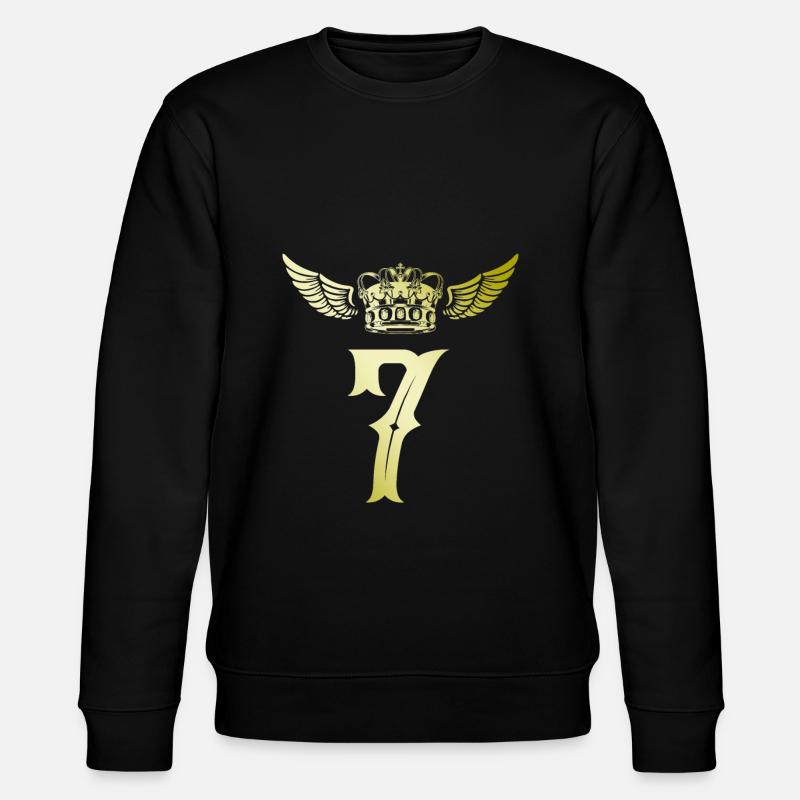 7 Number crown - Stanley/Stella CHANGER Unisex Organic Sweatshirt - black