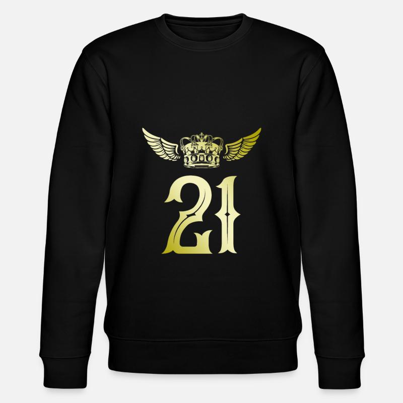 21 Number crown - Stanley/Stella CHANGER Unisex Organic Sweatshirt - black