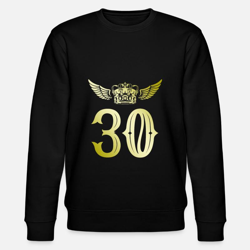 30 Number crown - Stanley/Stella CHANGER Unisex Organic Sweatshirt - black