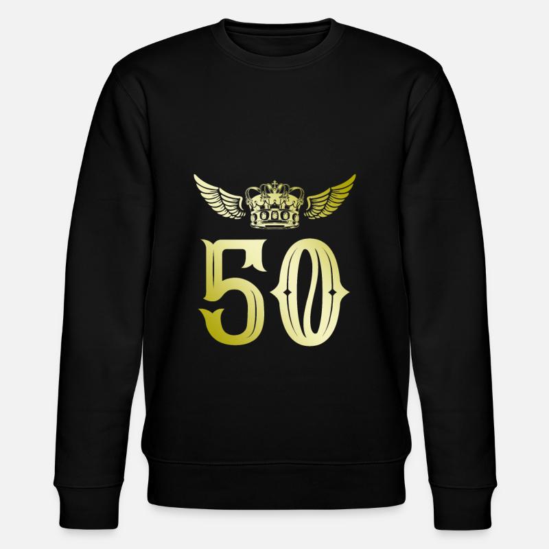 50 Zahl Krone - Stanley/Stella Unisex Bio-Sweatshirt CHANGER  - Schwarz