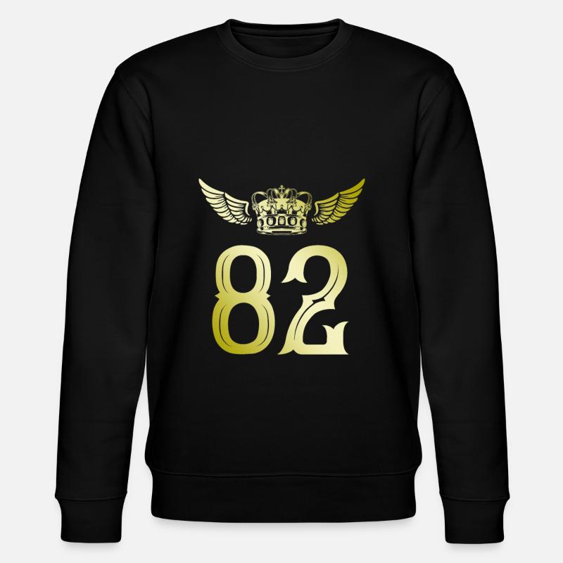 82 Zahl Krone - Stanley/Stella Unisex Bio-Sweatshirt CHANGER - Schwarz