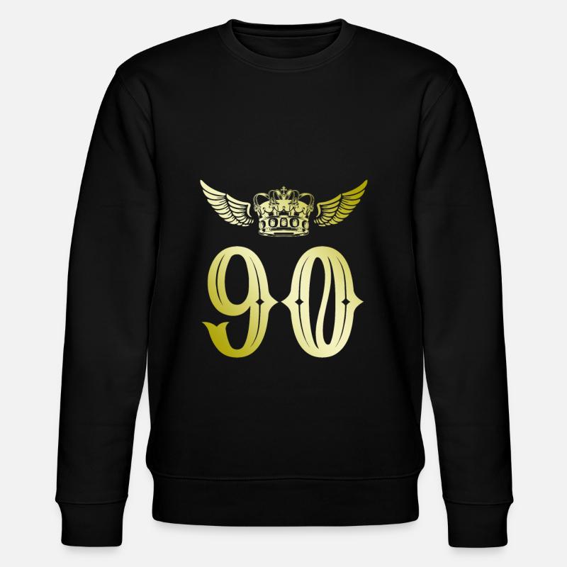 90 Zahl Krone - Stanley/Stella Unisex Bio-Sweatshirt CHANGER  - Schwarz