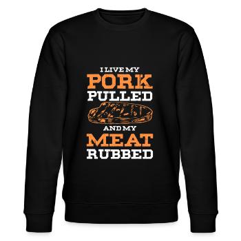 spruch de grillades de porc - Sweat bio CHANGER Stanley/Stella Unisexe - noir - Devant - Nik (191cm) & Marisol (170cm)