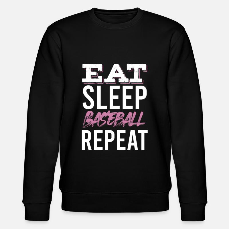 eat sleep baseball repeat - Stanley/Stella CHANGER Unisex Organic Sweatshirt - black