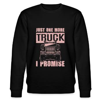 truck slogan - Stanley/Stella CHANGER Unisex Organic Sweatshirt - black - Front - Nik (191cm) & Marisol (170cm)
