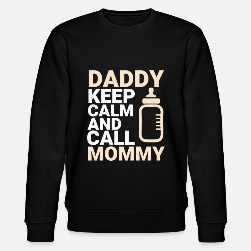 keep calm papa mama baby - Stanley/Stella Unisex Bio-Sweatshirt CHANGER  - Schwarz