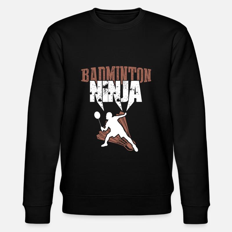 badminton ninja - Stanley/Stella CHANGER Unisex Organic Sweatshirt - black