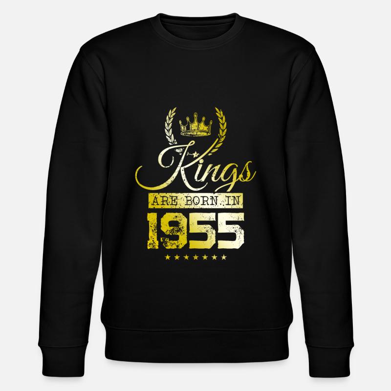 kings are born 1955 - Stanley/Stella CHANGER Unisex Organic Sweatshirt - black