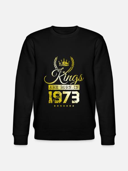 kings are born 1973 - Stanley/Stella CHANGER Unisex Organic Sweatshirt - black