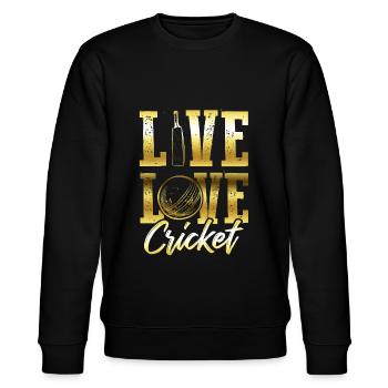 leben liebe cricket - Stanley/Stella Unisex Bio-Sweatshirt CHANGER  - Schwarz - Vorne - Nik (191cm) & Marisol (170cm)
