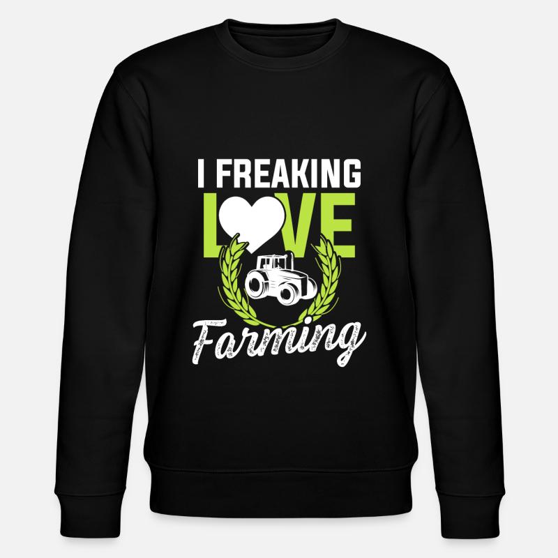 ich liebe farming - Stanley/Stella Unisex Bio-Sweatshirt CHANGER - Schwarz