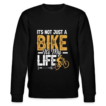 fahrrad spruch lebensstil - Stanley/Stella Unisex Bio-Sweatshirt CHANGER  - Schwarz - Vorne - Nik (191cm) & Marisol (170cm)