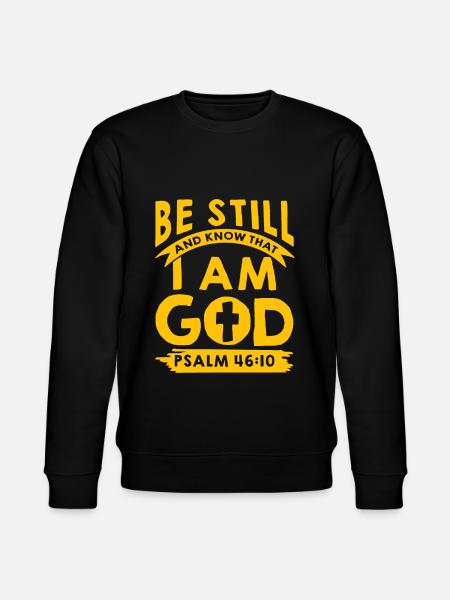 I am your God psalm - Stanley/Stella CHANGER Unisex Organic Sweatshirt - black