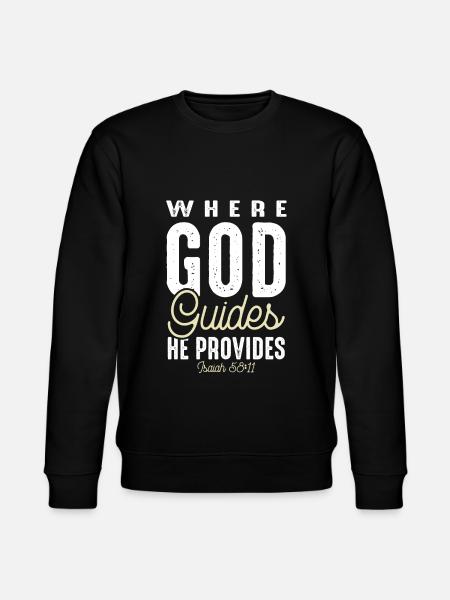 God leads Bible - Stanley/Stella CHANGER Unisex Organic Sweatshirt - black