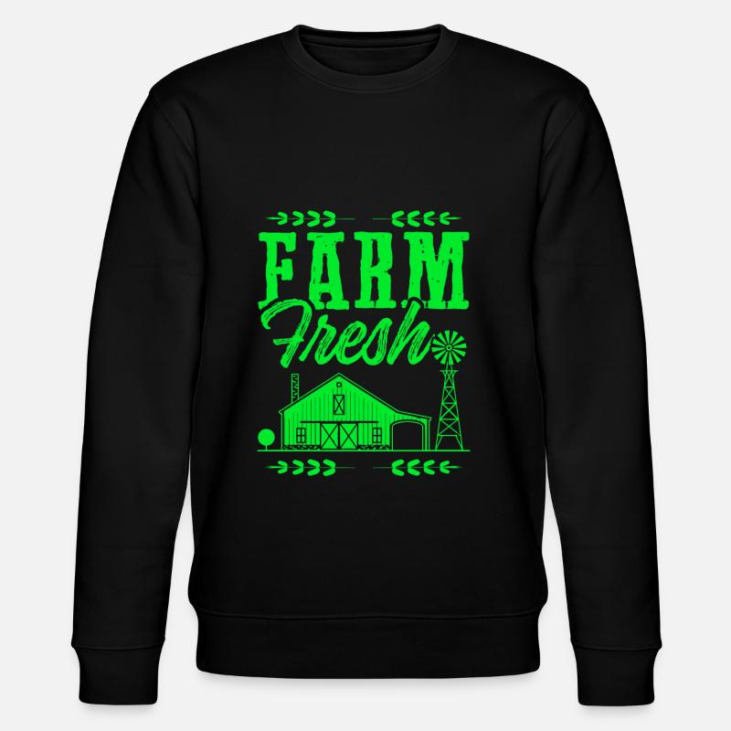 farm fresh spruch - Stanley/Stella Unisex Bio-Sweatshirt CHANGER  - Schwarz